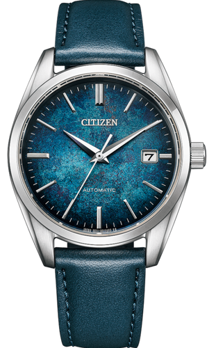 Citizen Silver Leaf Lacquer NB1060-12L watch from @watchoutz.com. Deep dark galaxy blue dial fades to black at the edges, 38.2mm case diameter, 12mm thickness, Duratec hard coating, Miyota caliber 9011 automatic movement, 4Hz beat rate, 42-hour power reserve, hacking second, quick-set date. Shop with us the best online watch shop, only genuine watches, fast international shipping., worry free and be a happy customer. Watch Outz International
