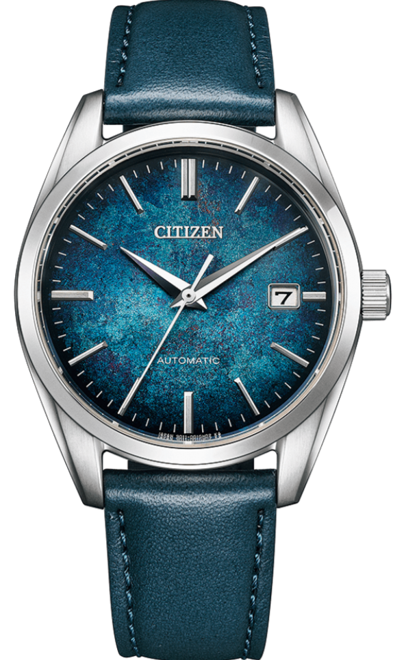 Citizen Silver Leaf Lacquer NB1060-12L watch from @watchoutz.com. Deep dark galaxy blue dial fades to black at the edges, 38.2mm case diameter, 12mm thickness, Duratec hard coating, Miyota caliber 9011 automatic movement, 4Hz beat rate, 42-hour power reserve, hacking second, quick-set date. Shop with us the best online watch shop, only genuine watches, fast international shipping., worry free and be a happy customer. Watch Outz International