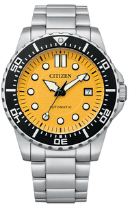 Citizen Mechanical Automatic Date Display Mango Yellow Dial NJ0170-83Z. Available at Watchoutz.com, Hong Kong's top online watch retailer with a physical shop. Enjoy fast, secure international shipping and shop for genuine Japanese watches with over 13 years of exceptional service and reputation. Visit Watch Outz International for your next horology treasure hunt. 