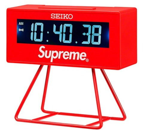 Seiko X Supreme Heritage Digital LCD Alarm Clock Limited Edition QHL905RL www.watchoutz.com