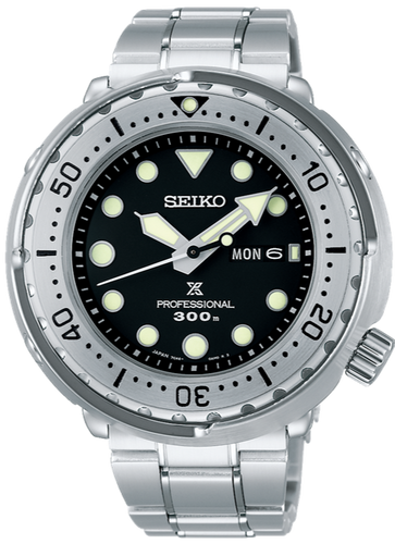 Seiko Prospex Marinemaster Professional 300M Quartz Scuba Diver Tuna Can with Stainless Steel Bracelet S23633J1 www.watchoutz.com