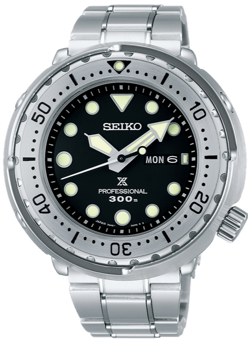 Seiko Prospex Marinemaster Professional 300M Quartz Scuba Diver Tuna Can with Stainless Steel Bracelet S23633J1 www.watchoutz.com