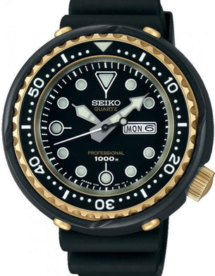 Seiko Prospex Professional Quartz Diver Limited Edition Gold Black Tuna S23626 S23626J1 SBBN040 www.watchoutz.com
