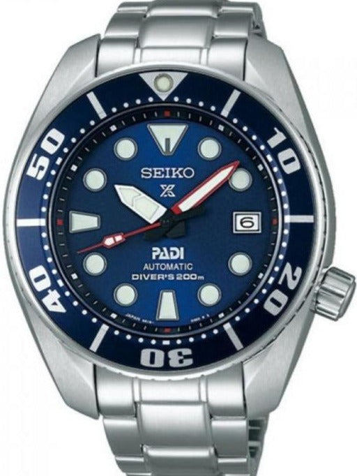 Seiko Prospex X PADI Mechanical Automatic Diver SUMO SBDC049. Available at Watchoutz.com, Hong Kong's top online watch shop. Enjoy fast, secure international shipping and shop genuine Japanese watches with over 13 years of exceptional service. Visit Watchoutz International for your horology treasure hunt.