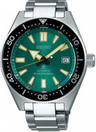 Seiko Prospex SPB081 62MAS Re-Issue Diver watch with emerald sunburst dial, stainless steel case, and black strap — limited edition 1,000 pieces.

