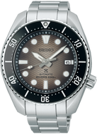 Front view of Seiko Prospex Grey‑wavy textured Dial Automatic Diver Sumo SPB323 SBDC177, showcasing a gradient grey dial with luminous markers, polished hands, a date window, and a ceramic bezel.