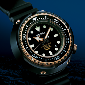 Seiko Prospex Marinemaster Automatic Professional 1000M Diver Rose Gold Tuna SBDX014. Available at Watchoutz.com, Hong Kong's top online watch retailer. Enjoy fast, secure international shipping and shop genuine Japanese watches with over 13 years of exceptional service. Visit Watchoutz International for your horology treasure hunt.
