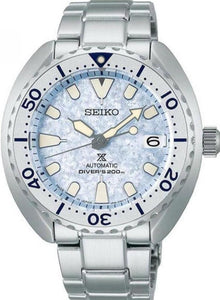 Seiko Prospex Automatic 200M Diver Icy-Blue Frost Mini Turtle Japan Edition SBDY109 www.watchoutz.com