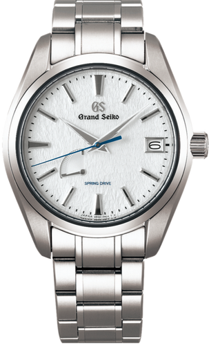 Grand Seiko Heritage Collection Spring Drive SBGA211 'Snow Flake.' 9R65, Stunning pure white dial inspired by Hotaka mountains. High-intensity titanium, Smooth-gliding blue second-hand, date display, power reserve indicator. Shop now on Watchoutz.com. Exceptional watches, fast shipping, top-tier customer service, seamless shopping experience. Join our community of watch enthusiasts. Always on time and in style. No Fake, Genuine Products, Brand New Products, Best Online Watch Shop, 14 years Retailer 