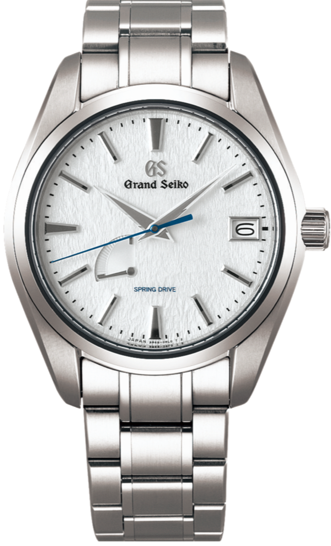Grand Seiko Heritage Collection Spring Drive SBGA211 'Snow Flake.' 9R65, Stunning pure white dial inspired by Hotaka mountains. High-intensity titanium, Smooth-gliding blue second-hand, date display, power reserve indicator. Shop now on Watchoutz.com. Exceptional watches, fast shipping, top-tier customer service, seamless shopping experience. Join our community of watch enthusiasts. Always on time and in style. No Fake, Genuine Products, Brand New Products, Best Online Watch Shop, 14 years Retailer 