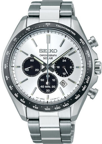 Seiko Selection Solar Chronograph Tachymeter JDM Panda-Black & White Dial SBPY165 - A stylish and high-performance men's watch featuring solar-powered accuracy, a tachymeter function, and a striking black and white dial. Discover rare, high-quality timepieces at Watchoutz.com .Enjoy speedy global shipping and exceptional customer service while finding your timepeice, buy new genuine Japanese watches with Watchoutzinternational