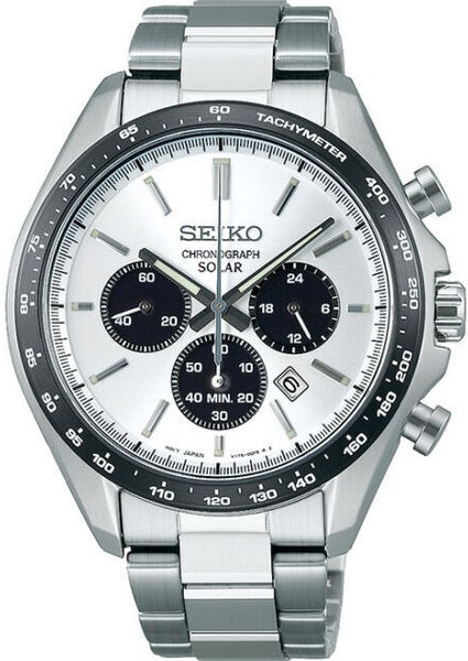 Seiko Selection Solar Chronograph Tachymeter JDM Panda Dial