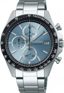 Seiko Spirit Quartz Chronograph Tachymeter JDM Icy Blue Dial SBTR029 www.watchoutz.com