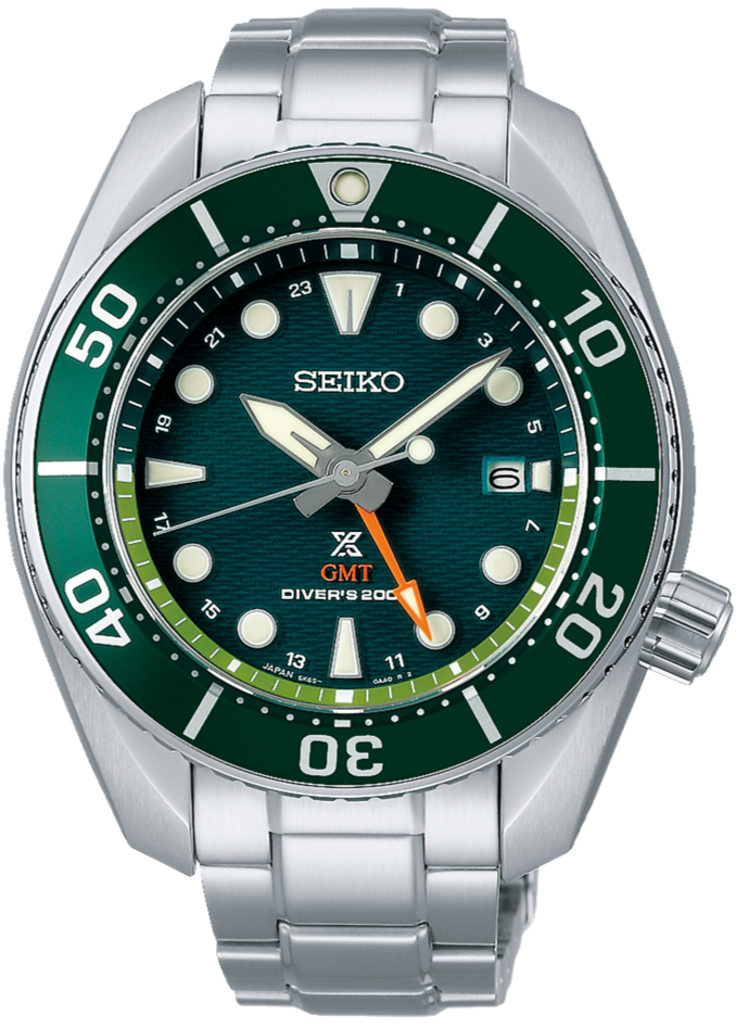 Seiko Prospex Solar GMT 200M Scuba Diver Green Sumo SFK003J1 SBPK001 www.watchoutz.com