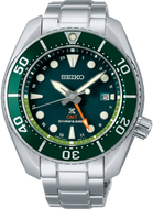 Front view of Seiko Prospex Solar GMT 200M Scuba Diver Green Sumo SFK003 SBPK001. Available at Watchoutz.com.