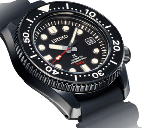 Seiko Prospex Marine Master Professional Diver The-Black-Series Limited Edition SBDX033 (SLA035) Case and Dial on Bezel www.watchoutz.com
