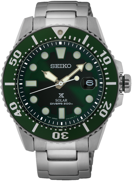 Seiko prospex 自動巻き　グリーン Seiko Prospex Asia Exclusive Green Dial Solar 200M Diver SNE579