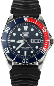 Seiko 5 Sports Automatic Diver SNZF15J2 Red Blue Bezel Japan Made www.watchoutz.com