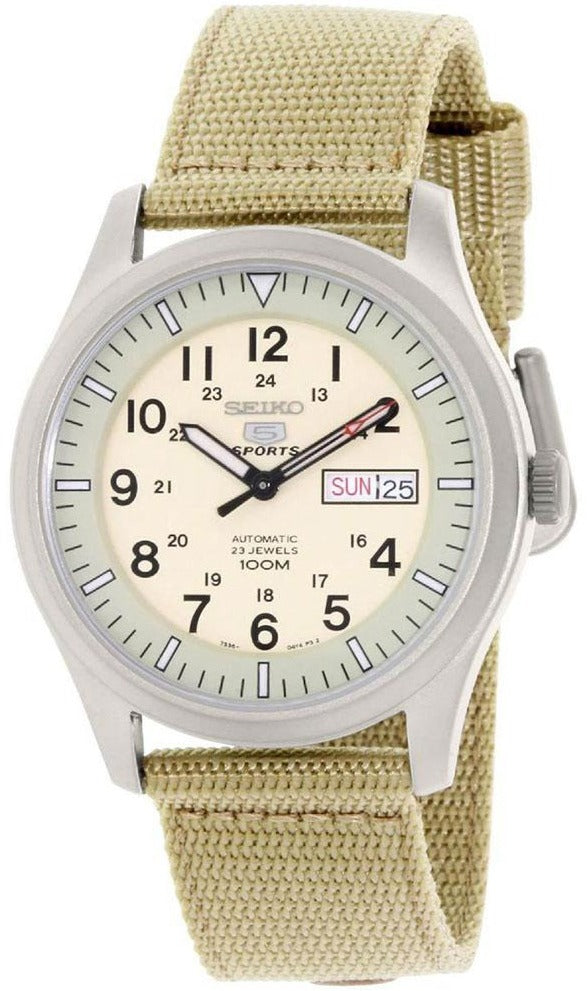 SEIKO 5 SPORTS AUTOMATIC 100M KAKHI SNZG07K1 www.watchoutz.com