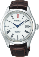 Seiko Presage Arita Porcelain White Dial Automatic Date Display Brown Leather SPB095J1 www.watchoutz.com