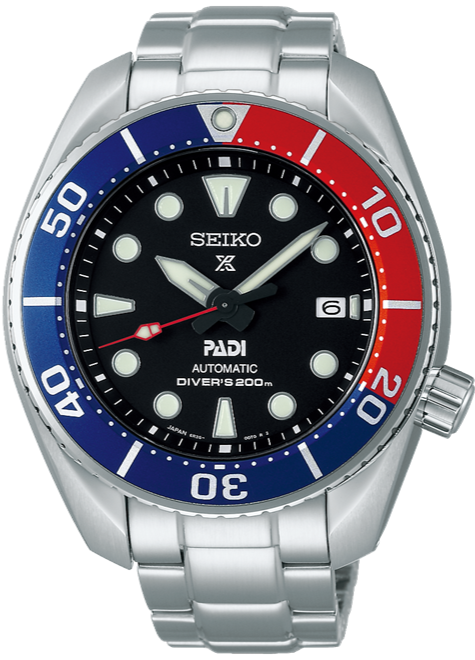 Seiko Prospex X Padi Automatic 200M Diver Scuba Special Edition Sumo SPB181 SPB181J1 SBDC121. Available at Watchoutz.com, Hong Kong's top online watch shop. Enjoy fast, secure international shipping and shop genuine Japanese watches with over 13 years of exceptional service. Visit Watchoutz International for your horology treasure hunt.