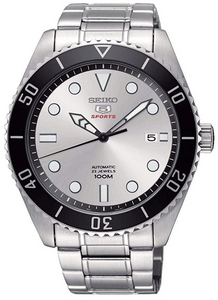 Seiko 5 Sports Automatic 100M Silver Dial SRPB87K1 www.watchoutz.com