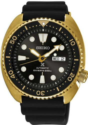 Seiko Prospex Automatic 200M Diver's Watch Turtle Gold Black Tone SRPC44 www.watchoutz.com