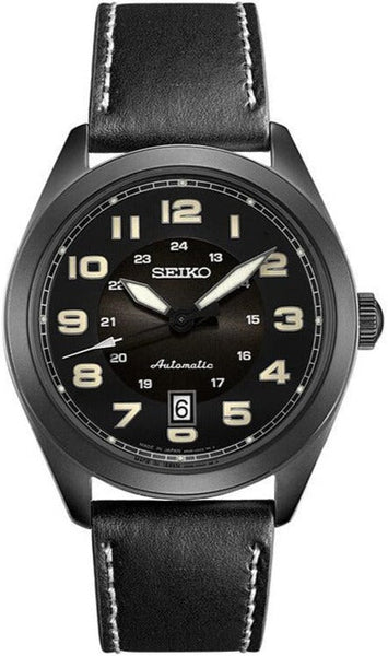 Seiko Mechanical Automatic Aviator Style Date Display Black