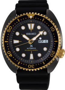 Seiko Prospex Automatic 200M Diver Scuba Black-Gold Turtle SRPD46J1 www.watchoutz.com