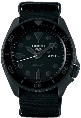 Seiko 5 Sports Street Style Black-Out Nylon strap SRPD79K1 www.watchoutz.com