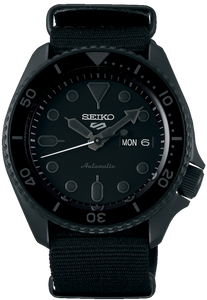 Seiko 5 Sports Street Style Black-Out Nylon strap SRPD79K1 www.watchoutz.com