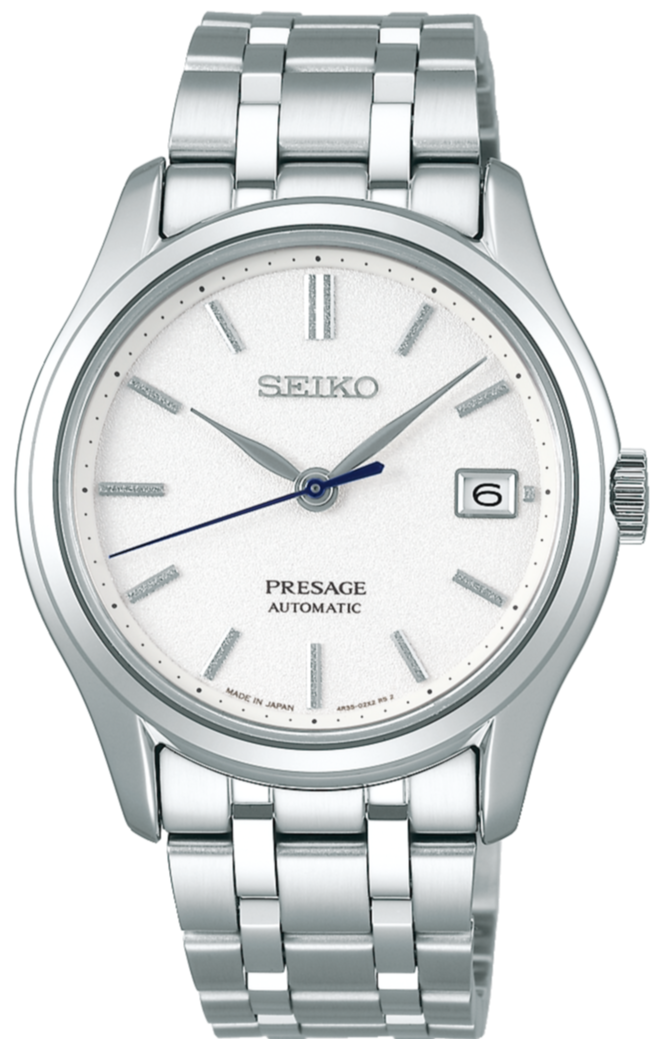 Seiko Presage Automatic Snow Frost White Dial SRPD97J1 www.watchoutz.com