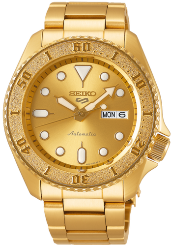 Seiko 5 Sports Automatic Street Style Gold Tone SRPE74K1 SRPE74. Available at Watchoutz.com, your best online watch retailer based in Hong Kong, buy brand new genuine Japanese watches with confidence, fast international shipping, Satisfied customers proven. Visit Watchoutzinternational for your next horology hunt.
