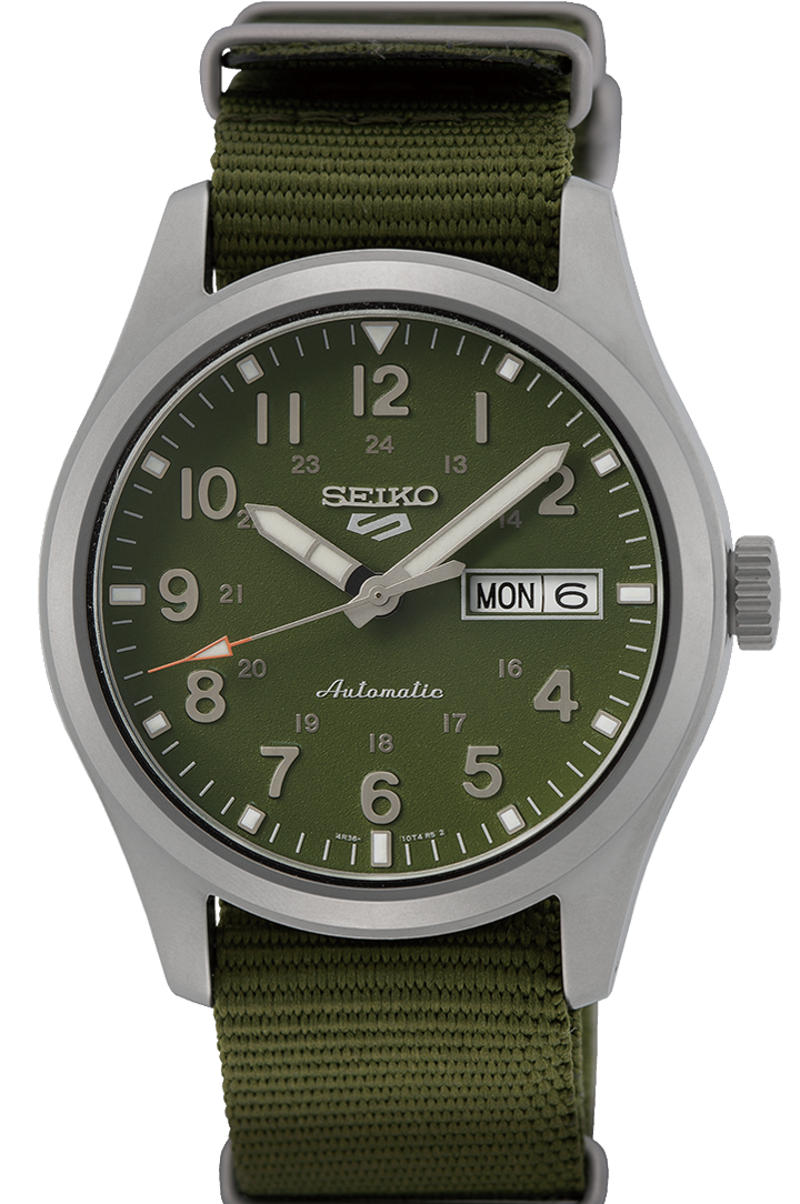 Seiko 5 Sports Automatic Sports Style Military Green SRPG33K1 www.watchoutz.com