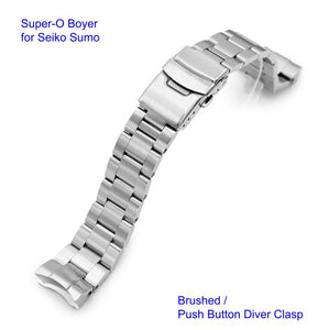 Super-O Boyer Stainless 316L Steel Watch Bracelet for Seiko