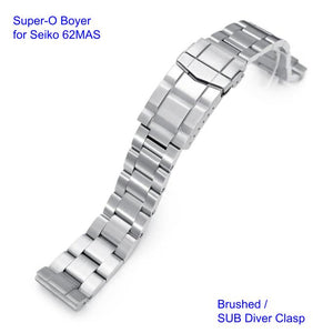 Super-O Boyer Stainless 316L Steel Watch Bracelet for Seiko