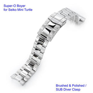 Super-O Boyer Stainless 316L Steel Watch Bracelet for Seiko