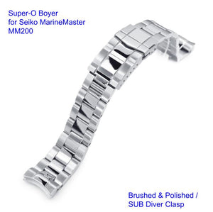 Super-O Boyer Stainless 316L Steel Watch Bracelet for Seiko