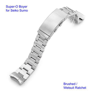 Super-O Boyer Stainless 316L Steel Watch Bracelet for Seiko