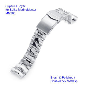 Super-O Boyer Stainless 316L Steel Watch Bracelet for Seiko