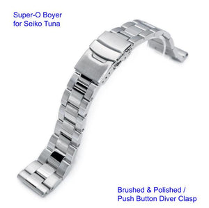 Super-O Boyer Stainless 316L Steel Watch Bracelet for Seiko