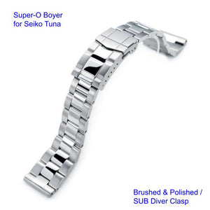 Super-O Boyer Stainless 316L Steel Watch Bracelet for Seiko