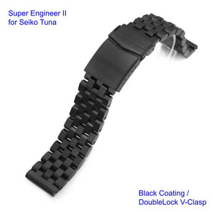 Super Engineer II Stainless 316L Steel Watch Bracelet for Seiko Tuna Black www.watchoutz.com
