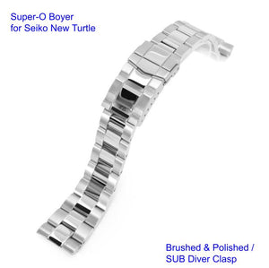 Super-O Boyer Stainless 316L Steel Watch Bracelet for Seiko