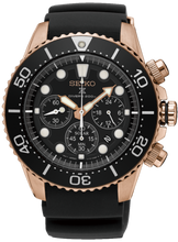 Seiko Prospex Solar Chronograph 200M Diver Scuba Black-Gold Tone SSC618P1 www.watchoutz.com