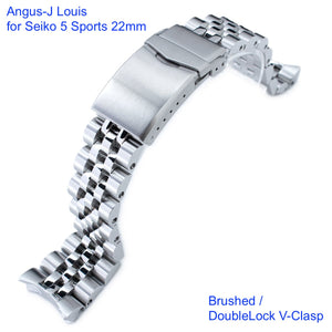Angus-J Louis Stainless 316L Steel Watch Bracelet for Seiko 5 Sports www.watchoutz.com
