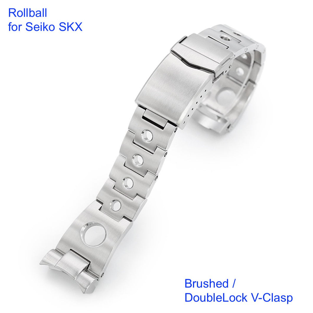 Rollball Stainless 316L Steel Watch Bracelet for Seiko