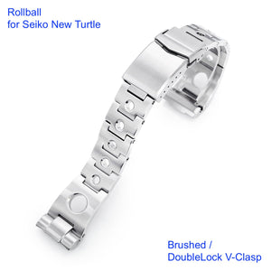 Rollball Stainless 316L Steel Watch Bracelet for Seiko