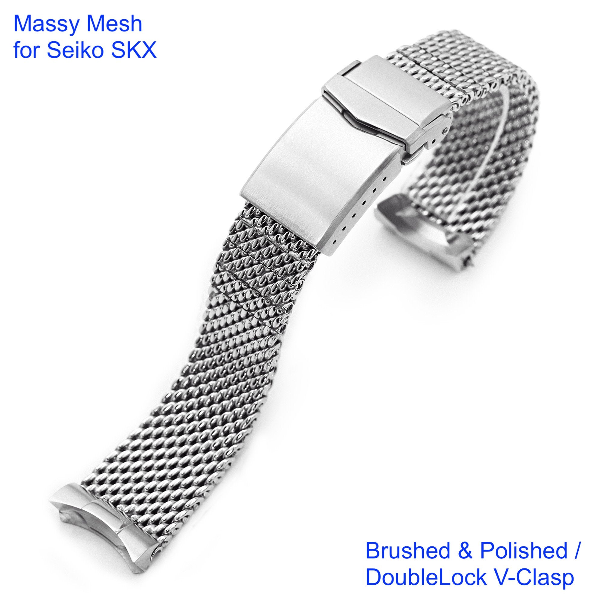 Massy Mesh Stainless 316L Steel Bracelet for Seiko – WATCH OUTZ