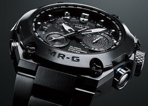 CASIO G-SHOCK MR-G GPS HYBRID WAVE CEPTOR TITANIUM MRG-G1000B-1A face www.watchoutz.com